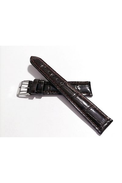 FADO 18mm (140) Dark Brown Genuine Leather Watch Band - Fits Any Watch