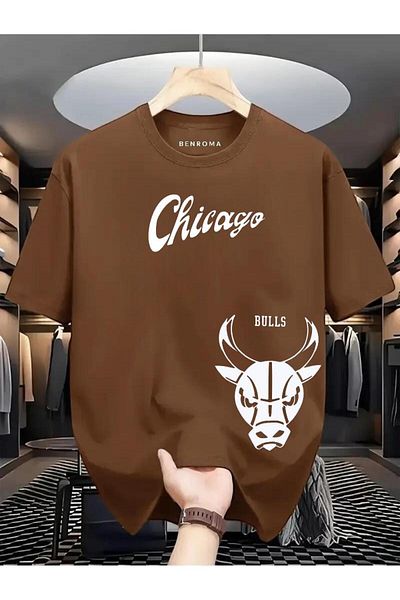 BENROMA 1 προϊόν είναι δώρο για αγορές 6 και άνω Chicago Bulls Printed Oversize T-shirt
