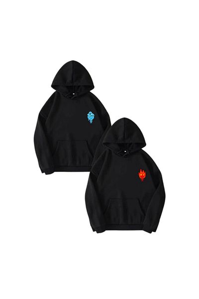 Hunors Sportswear & Company Dear Couple Combination Popeye and Safinaz 2-Piece Black Sweatshirt