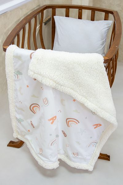 Wheeppo Fluffy Sheepskin Baby Blanket - Ranforce Fabric Combination - 75X100 cm