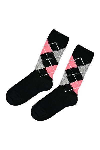 VALENCI ДАМСКИ Вълнени зимни чорапи с ромбовиден мотив, 1 чифт
