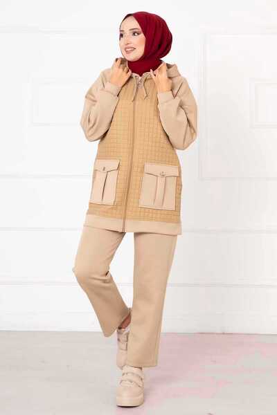 EBRUTESETTÜR بغطاء رأس طقم مزدوج مبطن TEN