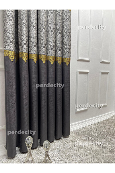 PERDECITY Damaks Pattern Background Curtain 100cm Suitable for Each Room 1X3 Tight Pleats