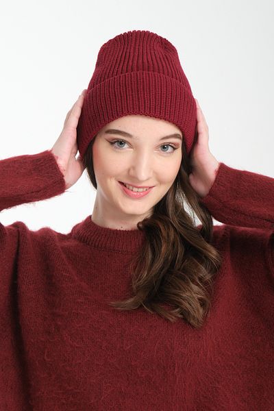 Wega Moda Winter Knitwear Beanie - Classical Women's Beanie with Twill Knit and Woven, Std Plate