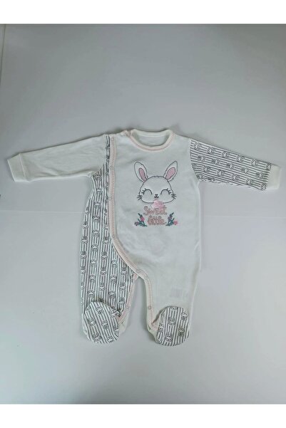 DEFNADA 0-3 3-6 Months Little Rabbit Embroidered Baby Girl and Boy Jumpsuit w...