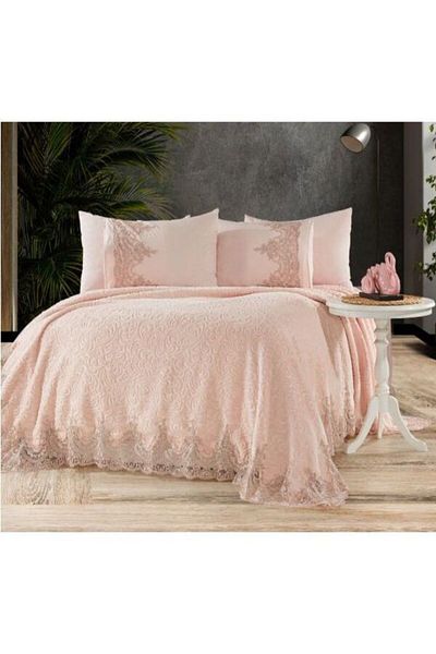 Mavi Kelebek Home 6 Piece Laced Blanket Set