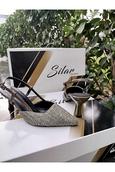 SİLAR - 849 BELİNDA HAKİ HASIR 6 CM TOPUKLU AYAKKABI