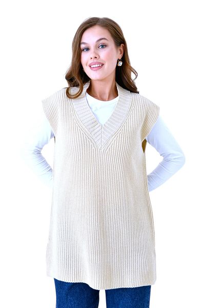 NİSUM MODA Nisum V-Neck Knitwear Slip Pullover