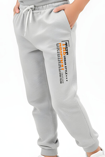 panios kids Φούτερ Jogger με στάμπα Urban Style με λεπτομέρεια από καουτσούκ στη μέση