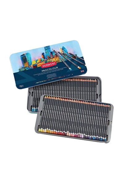 Derwent : Procolour : Kuru Boya Kalem Seti : 72 Renk (metal Kutu)