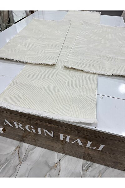 Narin Yatak Odası Halısı 3'lü Set Krem&Beyaz Asaryün ARGIN HALI