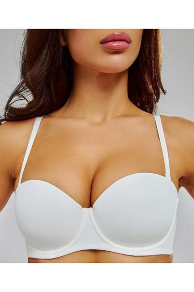 MİSTİRİK Lenola Model Strapless Push Up Γυναικείο Σουτιέν - Λευκό Χρώμα