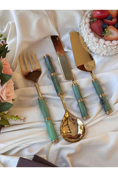 Mikasa Moor Brook Gold Green - 4-Piece Service Set