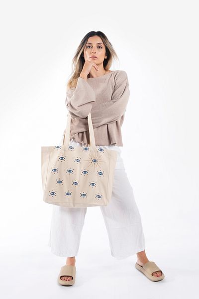 The Lycos "Eyez" Canvas Tote Shoulder and Beach Bag