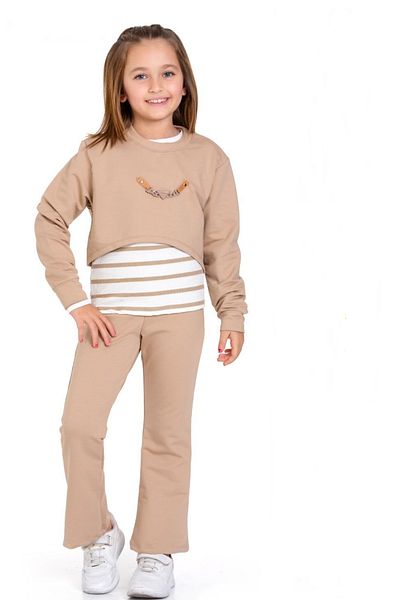 ANGELOS GIRLS Комплект от 3 части за момиче (панталон+блуза+тениска) 12125