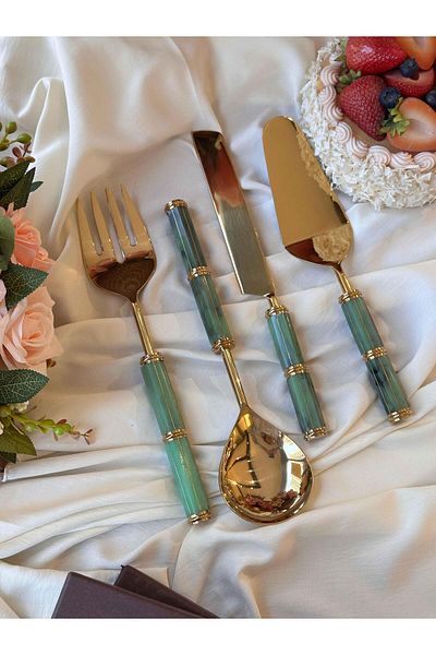 Mikasa Moor Brook Gold Green - 4-Piece Service Set