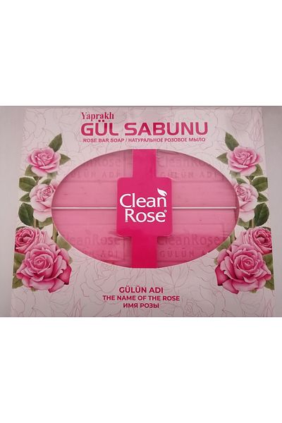 Clean Rose Natural Bath Soap with Rose Extract, Rose Petals 4X80G