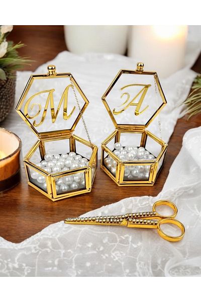 CyzHome Viva Gold Hex Ring Riser and Promise Scissors Set