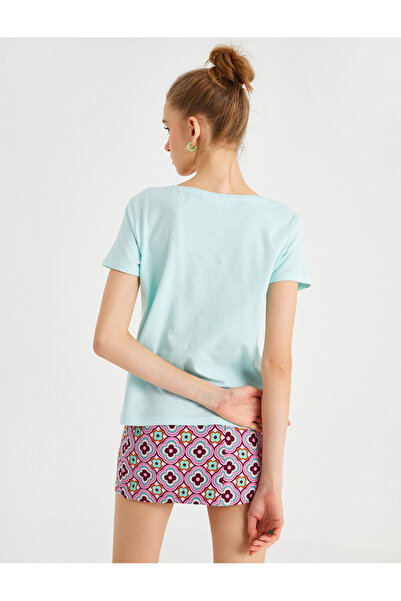 Koton Tricou cu mânecă scurtă cu decolteu în V