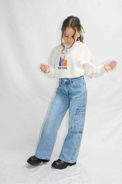 Ede Tekstil PANTALONI JEANS FATA CU BUCURI DE MARFĂ