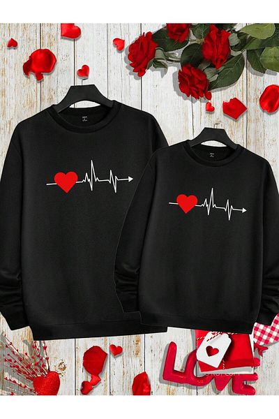 EVIus Comfortable and Stylish Love Printed Sweatshirt for Valentine's Day - Lightweight Stretchy