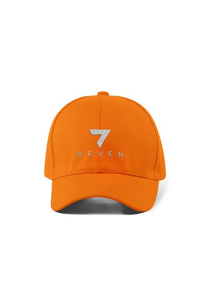 QUATEX Șapcă brodata Seven – Model unisex din Gabardină 100% Bumbac Portocaliu