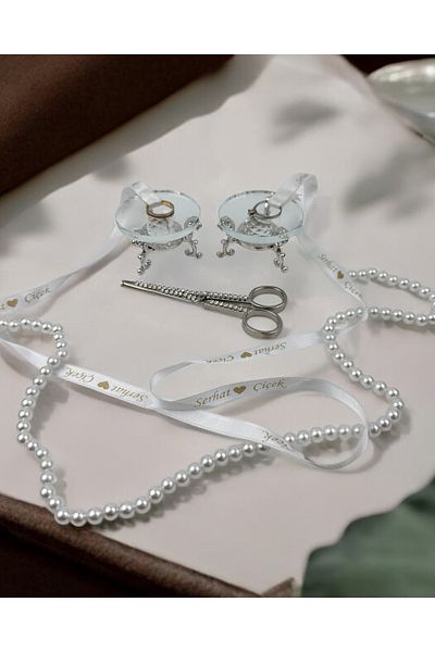 CyzHome Grazia Glass Ring Riser and Promise Scissors Set