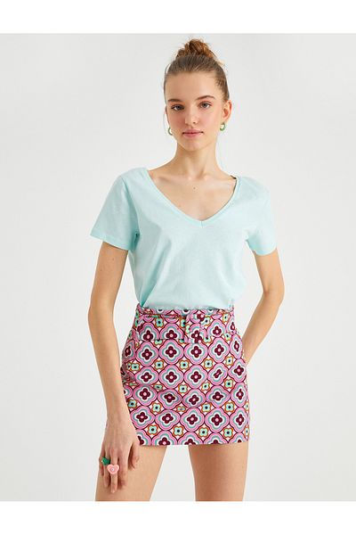 Koton Tricou cu mânecă scurtă cu decolteu în V