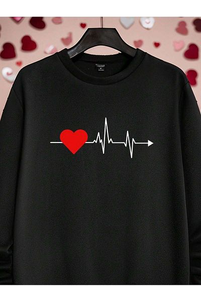 EVIus Comfortable and Stylish Love Printed Sweatshirt for Valentine's Day - Lightweight Stretchy
