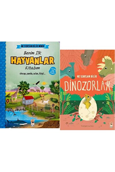 Sincap Kitap Ne Sorsan Bilir Benim İlk Hayvan Kitabım + Dinozorlar / 2 Kitap Set
