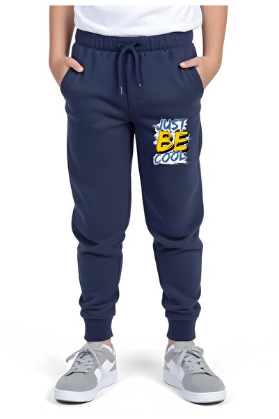 YA KO KİDS Just Be Cool Pantaloni de sport cu imprimeu pentru băieți, cu tali...