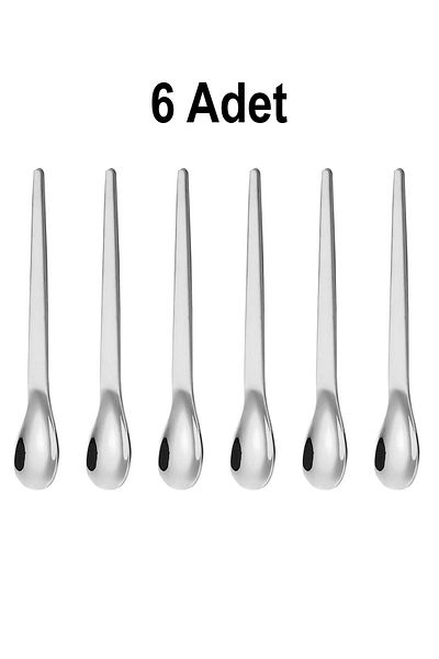 Chavin 201 Steel 6 Pieces Matte Silver 12.5 cm Classic Teaspoon Cin941By-6