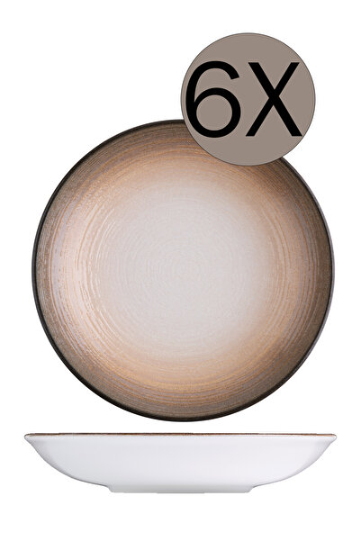 İD FİNE ID FINE Porselen Canyon Valle Çukur Tabak 20 cm 550 cc 6'lı Takım 20169-121120