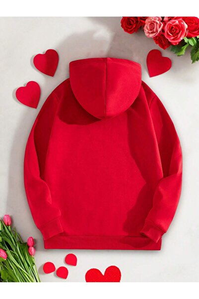 EVIus Άνετο φούτερ Heart B με τύπωμα για την ημέρα του Αγίου Βαλεντίνου - 3 κλωστές ελαφριά ελαστικό