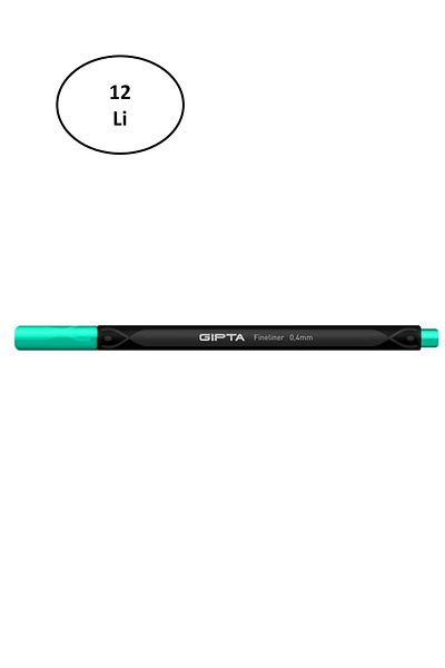 Gıpta Turquoise 0.4 Mm Triangle Cardboard Box - Set of 12 Fineliner Pens