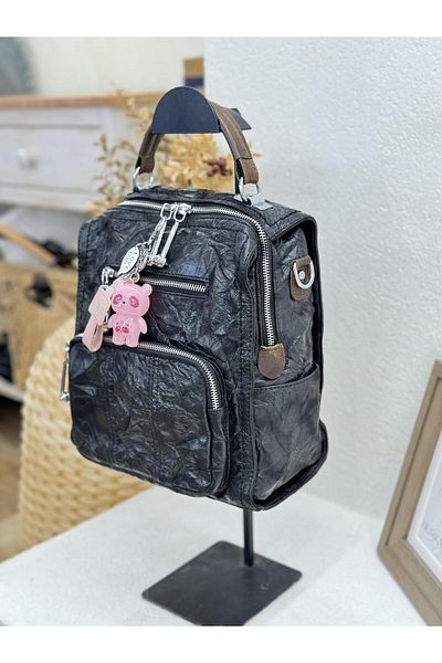 Matthew Cox 1031 Model Women's Both Sleeve and Backpack Leather Bag with Keychain and Gift