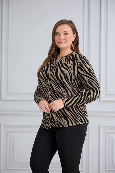 TUSSE Women's Soft Patterned Elegant Plus Size Cashmere Shirt Blouse
