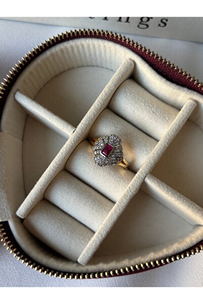 ringbox Fuchsia Stone Double Color Ring