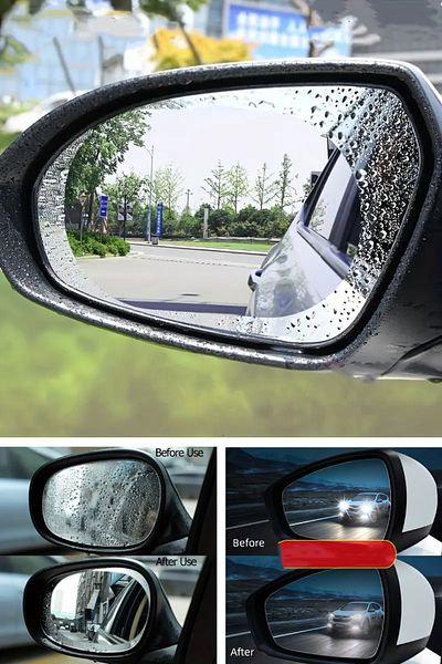 Nactumu Film rezistent la ploaie pentru oglinda retrovizoare auto, film hidrofug pentru oglinda retrovizoare