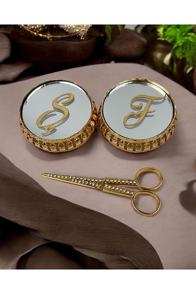 CyzHome Sereno Gold Mirrored Rises and Promise Scissors Set