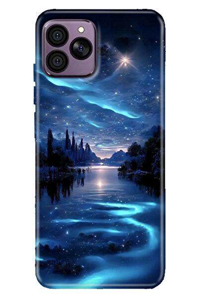 HİKİNG A41 Uyumlu Kılıf Desenli Tpu Cover Silikon Gece Yarısı