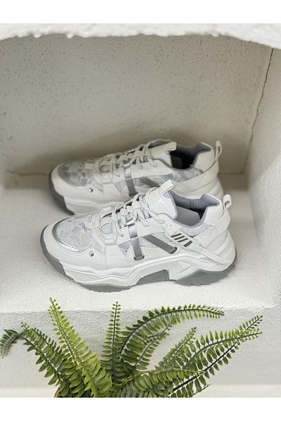 NUR KARACA 24Y65160 PANTOFI SPORT PANTOFI SPORT FEMEI, 5CM GROSI, TALPA TRANSPARENTE, DETALII DE FĂTURI PE LATERALE