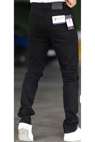 MYRAB DENİM Μαύρο ανδρικό τζιν παντελόνι Regular Fit
