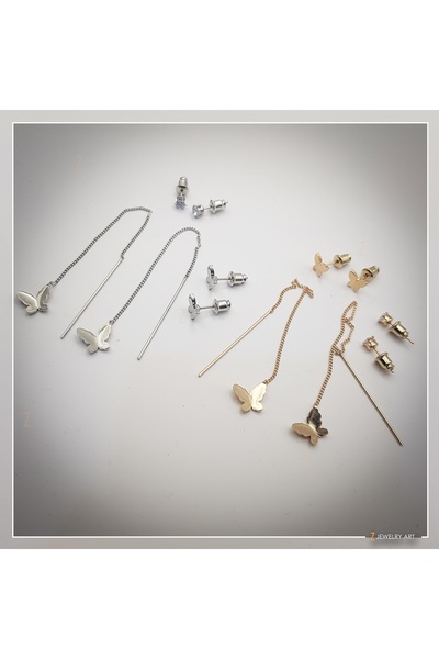Z Jewelry Design Kuli - Günlük Kelebek Sallantılı Zincir Küpe