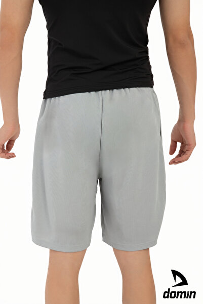 DOMİN SPOR Erkek Gri Kısa Antrenman Şortu Günlük Cepli Sporcu Şortu Dmn552369