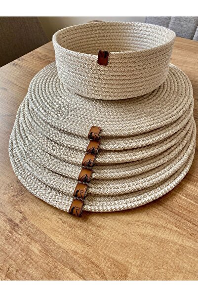 St Morritz سلة خبز بيج مكونة من 7 قطع - طبق تقديم أمريكي، سلسلة Ms Home