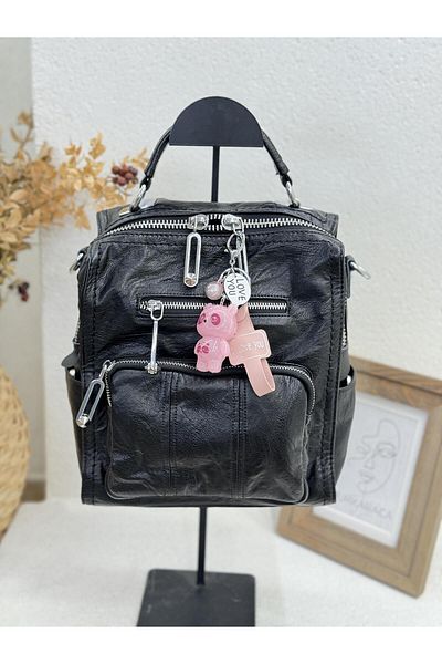 Matthew Cox 1019 Model Leather Women's Bag with Keychain and Gift - Hem, Back, Arm Design