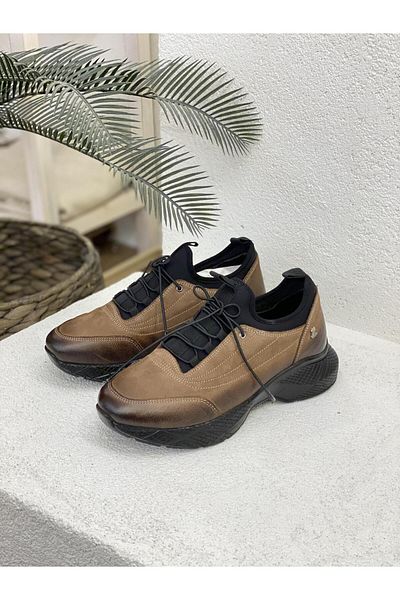 venüs ayakkabı 24K 2216603   Rubber Laced Genuine Leather Orthopedic Casual Shoes Women