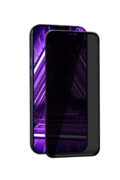 Generic واقي شاشة زجاجي مقوى للخصوصية لهاتف iPhone 12 / 12 Pro أسود