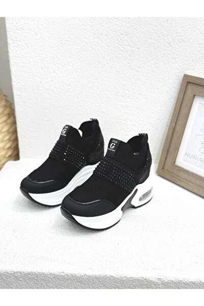 Guja 25K300-4  ÖNÜ TAŞLI LASTİK DETAYLI 9CM DOLGU TABAN SNEAKER SPOR AYAKKABI...